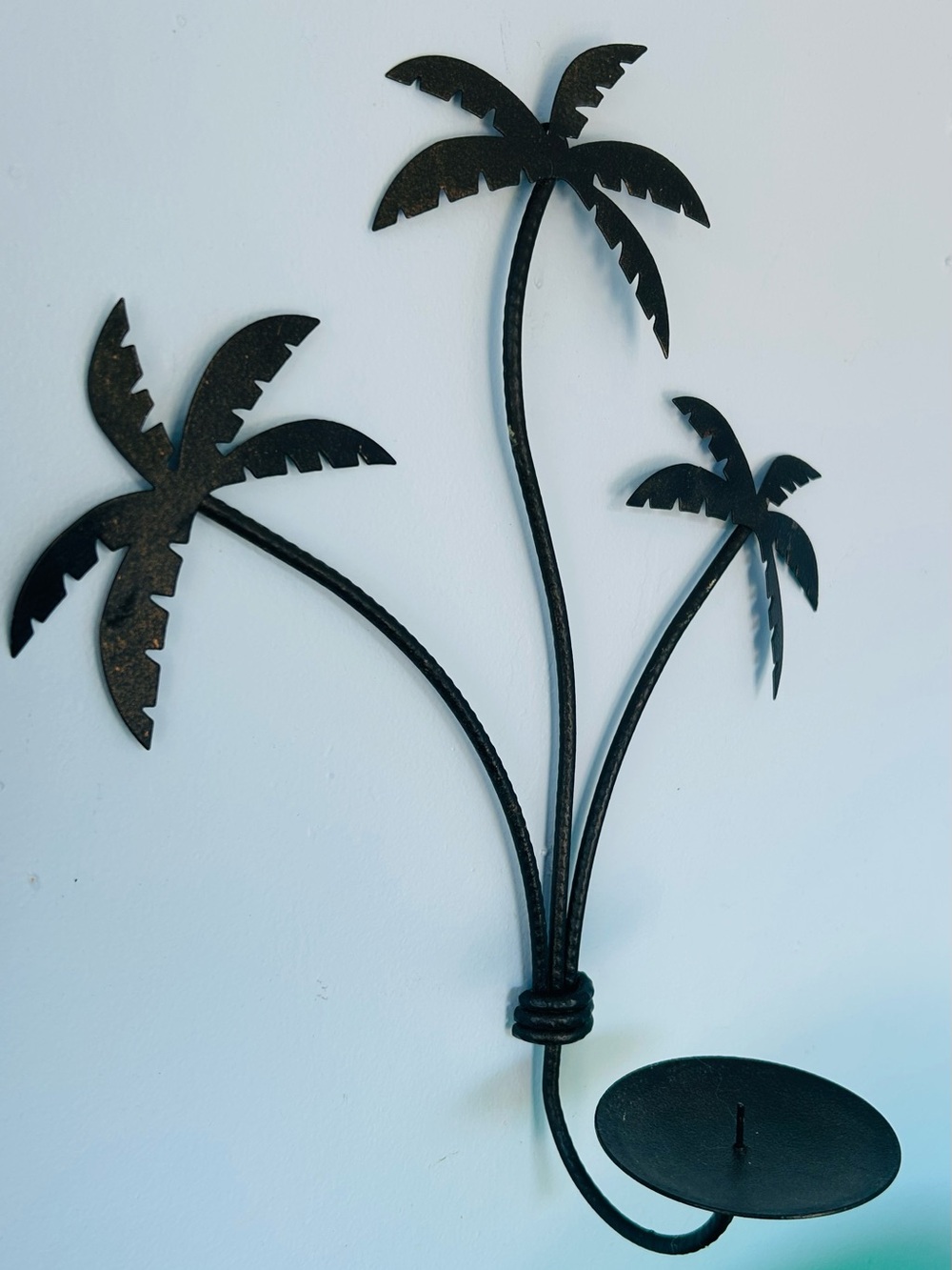 Pier 1 Imports Metal Palm Tree Wall Candle Holder